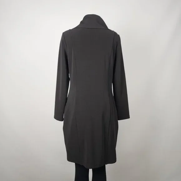 Samuel Dong Black Ribbed Knit Patchwork Zip Up Jacket Size M - Picture 7 of 10